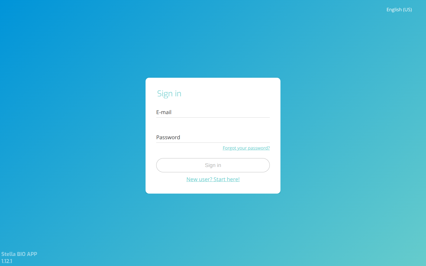 Stella BIO App Login Page